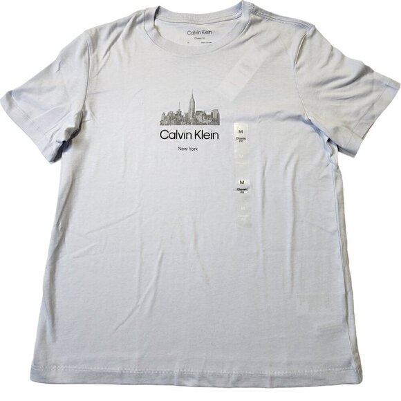 Calvin Klein Womens Top Classic Fit Short Sleeve NY Graphic Print‎ Size Medium - Picture 1 of 6